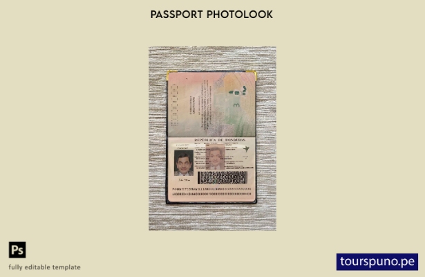 Plantilla de apariencia fotográfica del pase de Honduras lista para imprimir